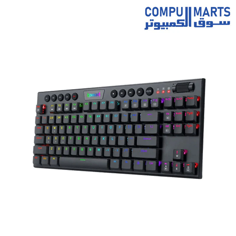Redragon K622 Horus TKL RGB Mechanical Keyboard, Ultra-Thin Designed Wired Gaming Keyboard w/Low Profile Keycaps, Dedicated Media Control & Linear Red Switch, Pro Software Supported - Image 3