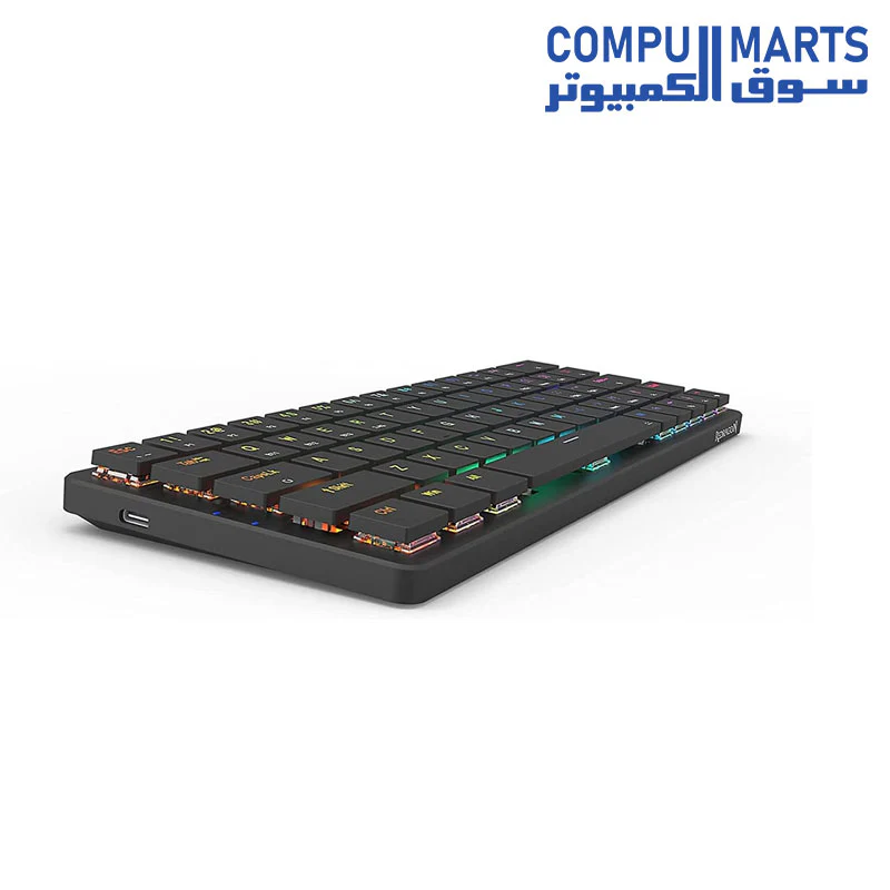 REDRAGON K624P ELISE PRO RGB 60% Wireless Gaming Mechanical Keyboard – Low Profile Blue Switches (Black) - Image 3