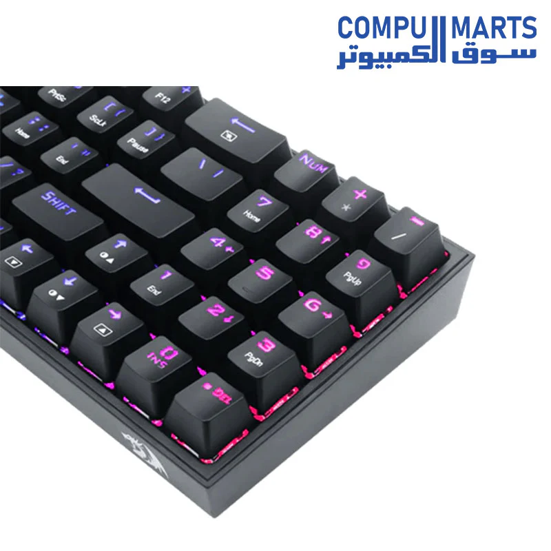 Redragon K628 Pollux 75% Wired RGB Gaming Keyboard, 78 Keys Hot-Swappable Compact Mechanical Keyboard w/100% Hot-Swap Socket, Free-Mod Plate Mounted PCB & Dedicated Arrow Keys and Numpad, Red Switch - Image 4