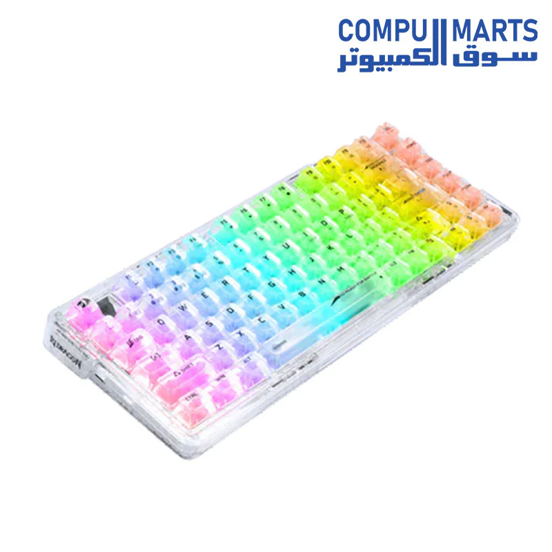 REDRAGON K649 PRO 78% Wireless Gasket RGB Gaming Mechanical Keyboard, 3-Modes (2.4Ghz, Bluetooth, USB-C),82 Keys Hot-Swap Socket, Sound Absorbing Foams, Translucent Custom Switch || Full-Transparent - Image 2