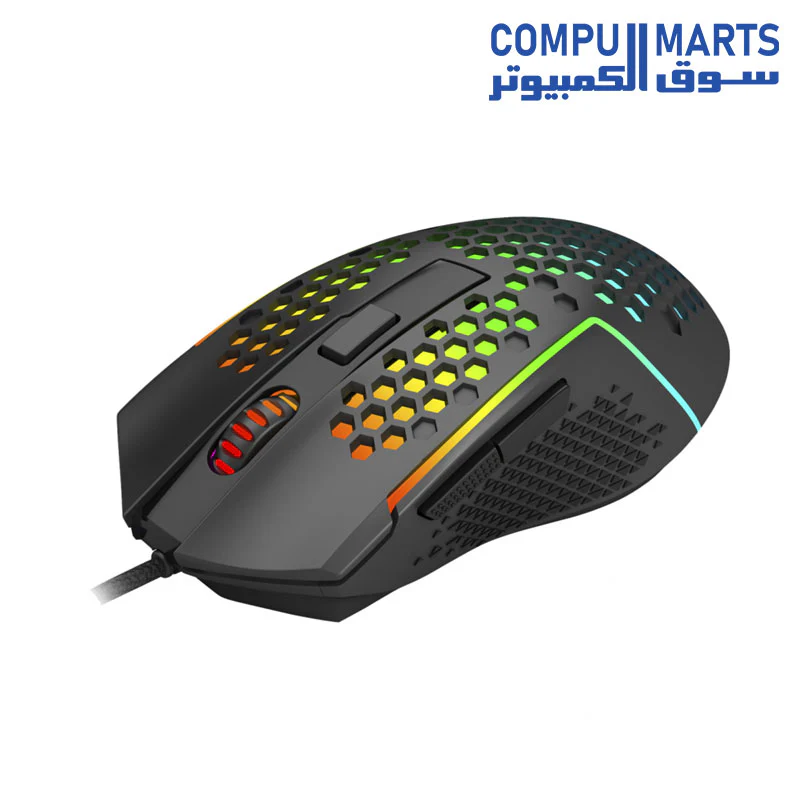 Redragon M987 Lightweight 55g Honeycomb Gaming Mouse RGB Backlit Wired 6 Buttons Programmable with 12400 DPI-16000 DPI for Windows PC Computer - Image 2
