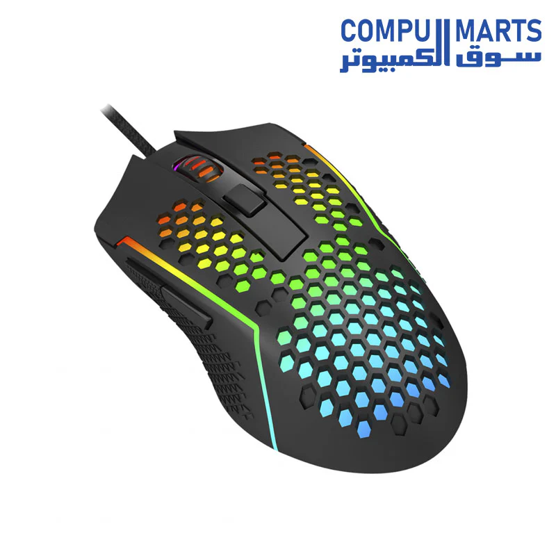 Redragon M987 Lightweight 55g Honeycomb Gaming Mouse RGB Backlit Wired 6 Buttons Programmable with 12400 DPI-16000 DPI for Windows PC Computer - Image 3