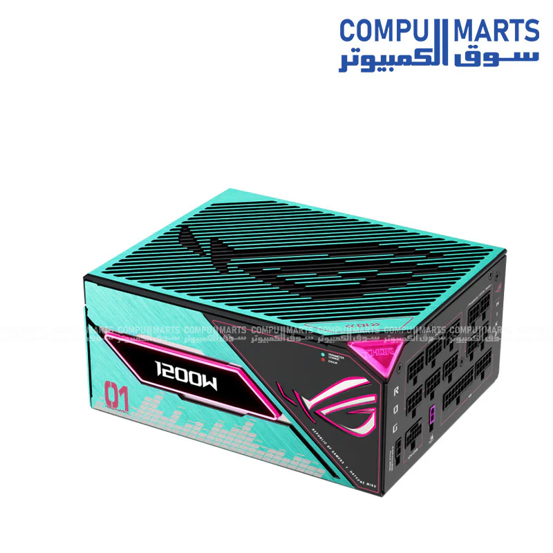 ASUS ROG Thor 1200W Platinum III Hatsune Miku Edition – ATX 3.1 PSU, 80 Plus Platinum, ARGB, 0dB Cooling, A++ Noise Rating - Image 2