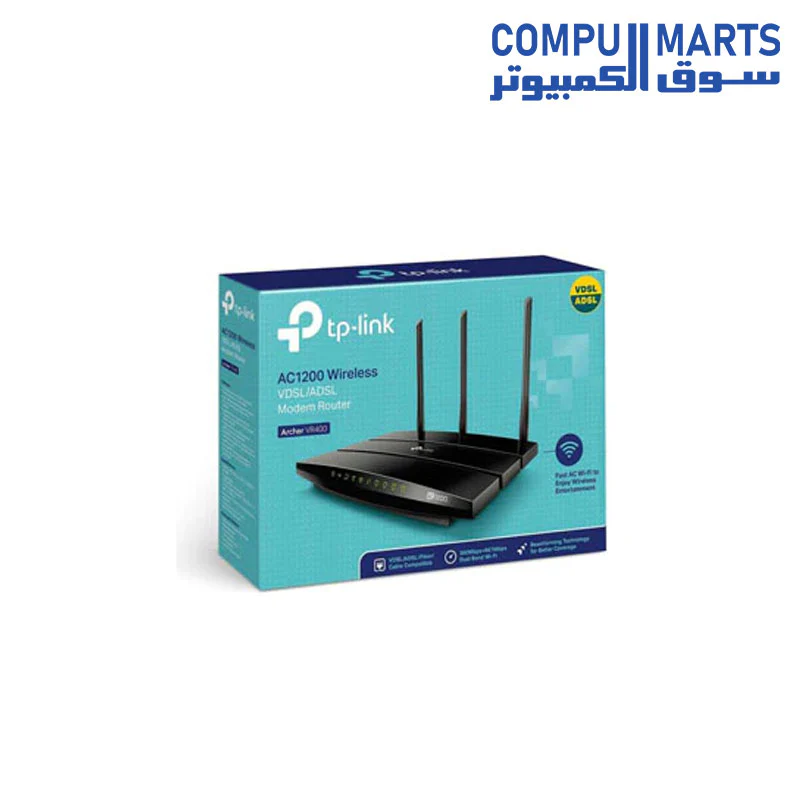 Router AC1200 Wireless VDSLADSL Modem Router Archer VR400 Black - Image 4