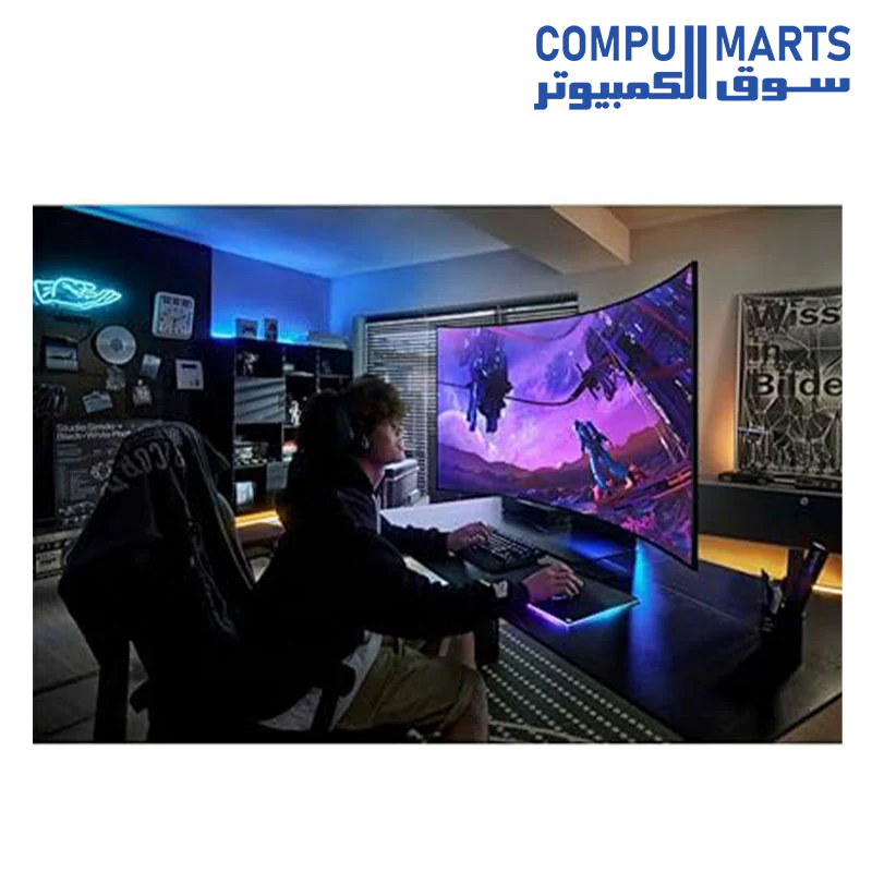 SAMSUNG 55" Odyssey Ark 2nd Gen 4K UHD 1000R Curved Gaming Monitor, 165Hz, 1ms, 4 Input Multi View, Quantum Mini-LED, AMD FreeSync Premium Pro, HDR 10+, Height Adjustable Screen - Image 3
