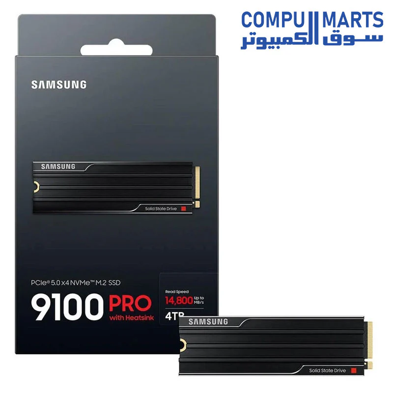 Samsung 9100 PRO Heatsink NVMe M.2 SSD, PCIe 5.0, 14,700MB/s Read, 13,300MB/s Write, Internal SSD for PC/Console Gaming and Video Editing - Image 3