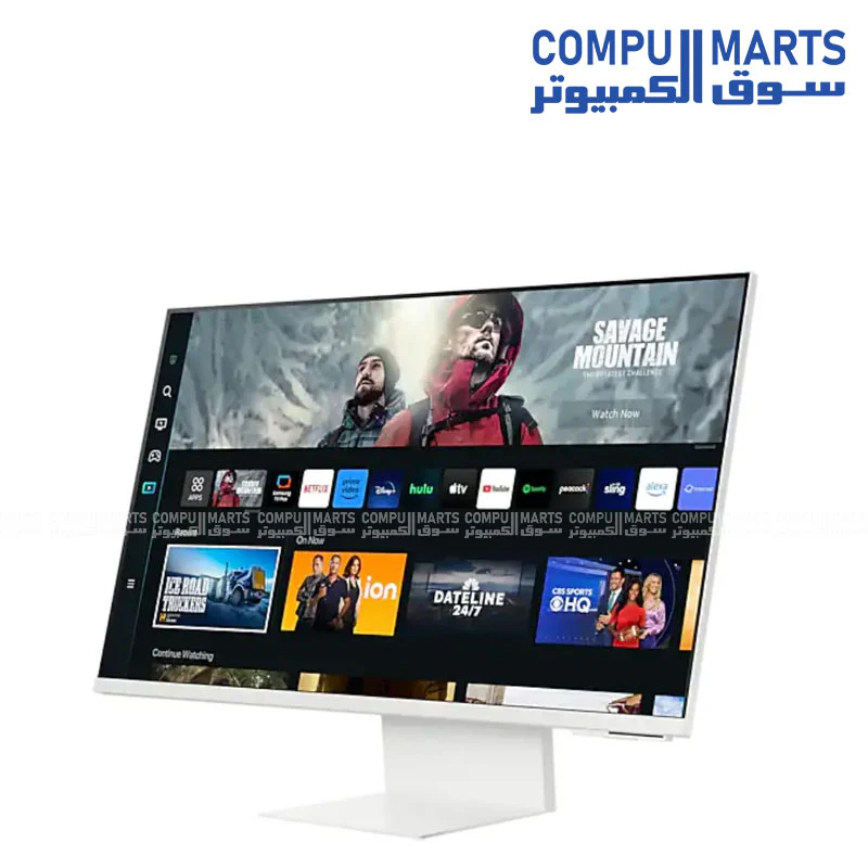 Samsung M8 (CM801) Smart 32″ 4K UHD Monitor — VA, 60Hz-HDR10+, USB-C, Webcam, Speakers, Ergonomic Stand, White - Image 2