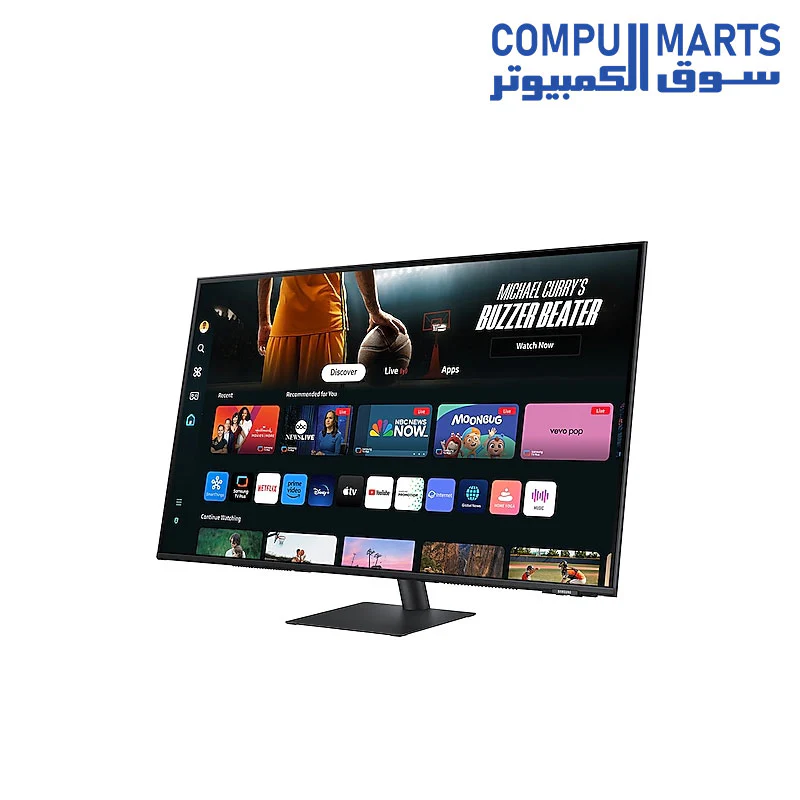 SAMSUNG Smart Monitor M7 LS43DM702UUXEN, 43" 4K UHD, 60Hz, AI Upscaling, Built-in Speakers, Smart TV Apps, Remote Control - Image 3