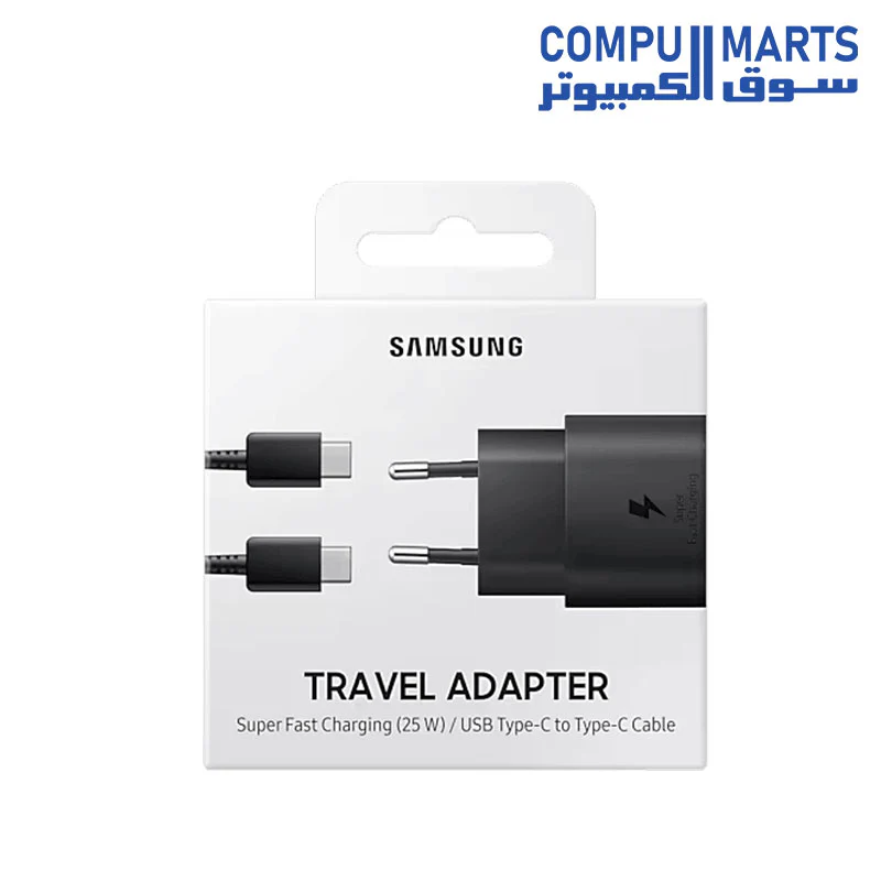 SAMSUNG TA800 CHARGER MOBILE  2 PIN TYPE C 25W  Fast Charging Schwarz - Image 4