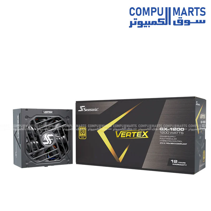 Seasonic Vertex GX-1200 1200W ATX 3.1 80+ Gold Fully Modular Power Supply with Hybrid Fan, 600W PCIe 5.0, OPP/OVP/UVP/OCP/OTP/SCP Protection - Image 2