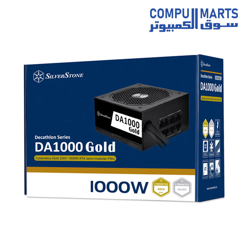 silver stone DA1000 Gold Cybenetics Gold 1000W semi-modular ATX PSU - Image 2