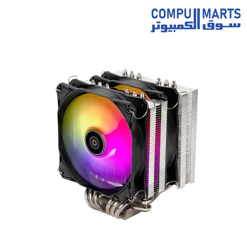 SilverStone Hydrogon D120 ARGB Dual tower CPU cooler with 6 heat-pipes and dual 120mm ARGB fans - Image 2
