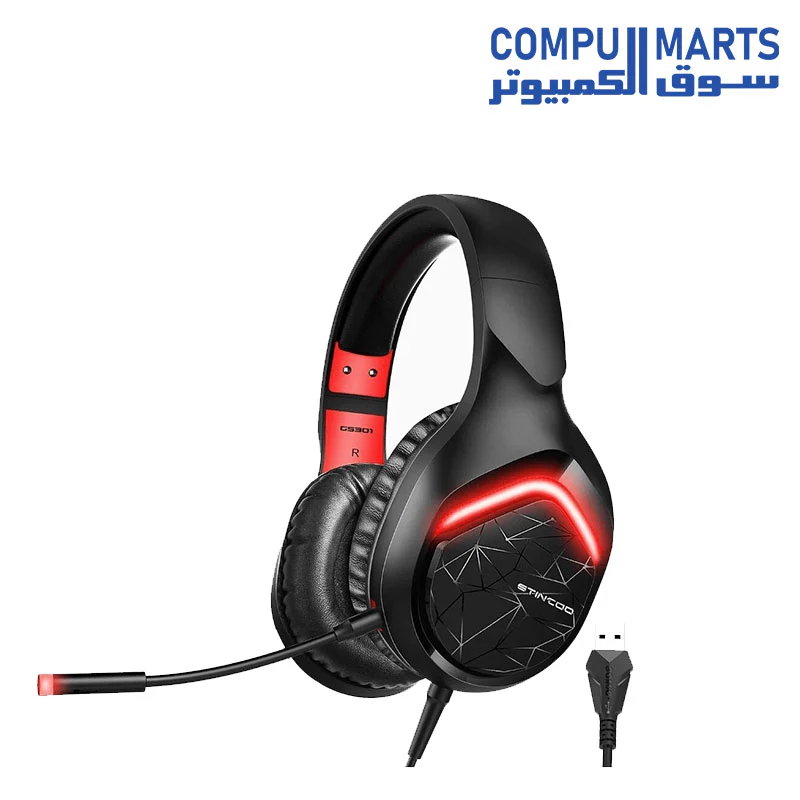 SOMIC GS301 Gaming Headphone with Microphone LED light 7.1 Virtual Sound - Image 2