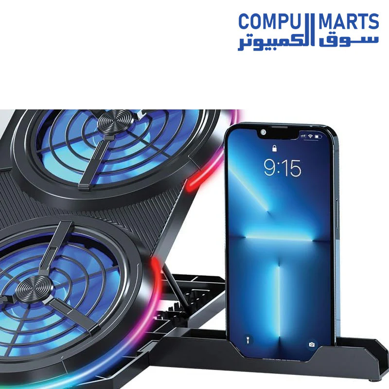 Standard ICE08 Cooling Pad Gaming Laptop Stand With Mobile Holder - Image 2