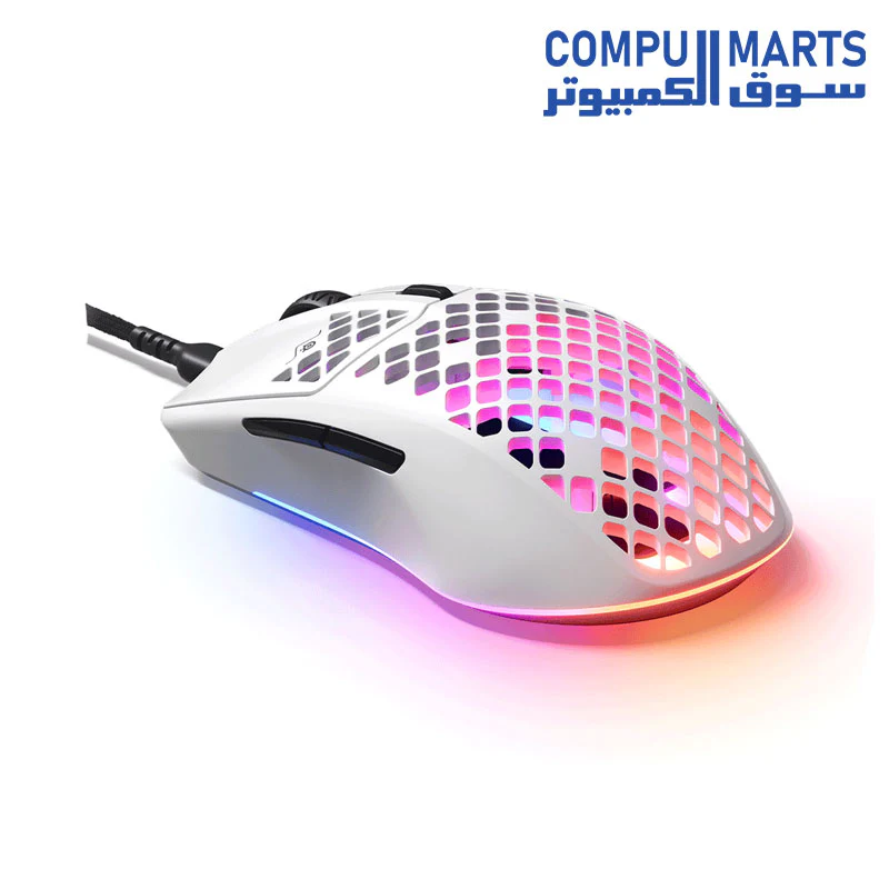 SteelSeries Aerox 3 - Super Light Gaming Mouse - 8,500 DPI TrueMove Core Optical Sensor - Ultra-lightweight Water Resistant Design - Black - Image 3