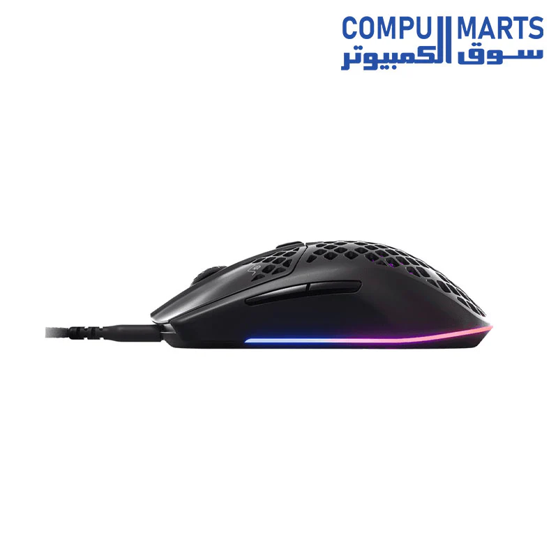 SteelSeries Aerox 3 - Super Light Gaming Mouse - 8,500 DPI TrueMove Core Optical Sensor - Ultra-lightweight Water Resistant Design - Black - Image 6