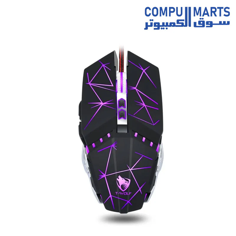 T-WOLF Professional V7 USB Wired Macro Programming Mouse 7 Buttons Adjustable 4800DPI - Image 2