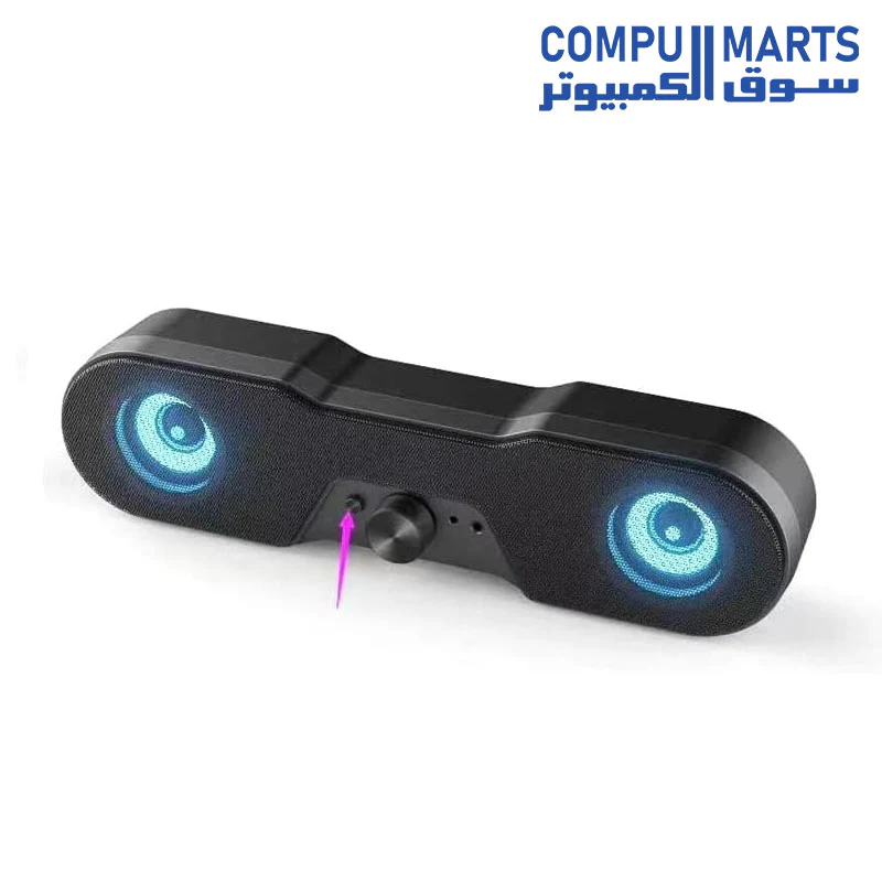 T82 Luminous Computer Speaker 2.0 Bar - 3.5mm Jack + USB Powered For Laptop, Desktop - Image 2