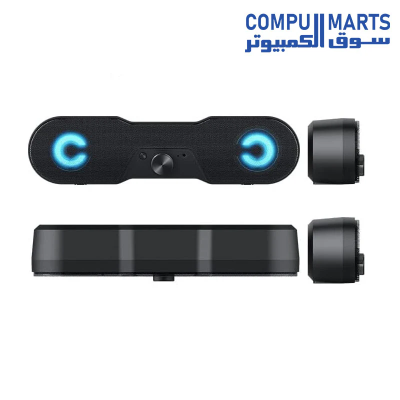 T82 Luminous Computer Speaker 2.0 Bar - 3.5mm Jack + USB Powered For Laptop, Desktop - Image 3