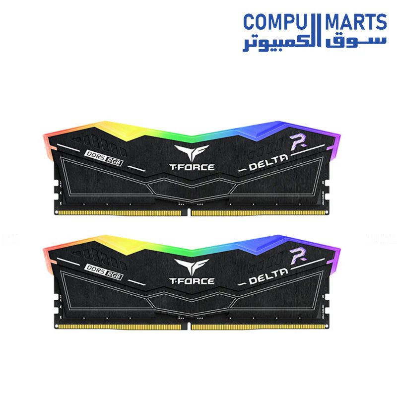 TeamGroup T-FORCE DELTA RGB 32GB (2x16GB) DDR5 6000MHz CL30 Dual Channel Desktop Memory Kit – Black | High-Performance RAM - Image 2