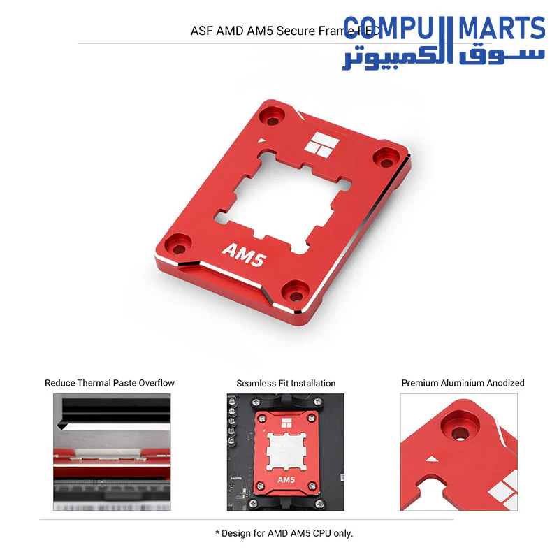 Thermalright ASF-RED AM5 CPU Holder, Corrective Anti-Bending Fixing Frame, AM5 Full-fit Fixed Non-Marking Mounter, AM5 Anti-Bending Contact Frame, CPU Cooler Standard - Image 2