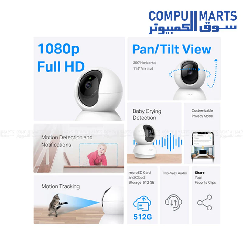 TP-Link Tapo C200 Indoor Wi-Fi Camera – 1080p Full HD, Pan & Tilt, Night Vision, Motion Detection - Image 4