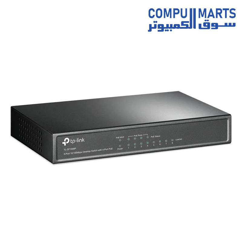 TP-Link TL-SF1008P 8-Port 10/100Mbps Desktop Switch with 4-Port PoE - TL-SF1008P - Image 2