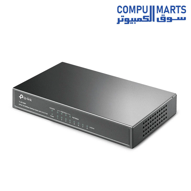 TP-Link TL-SF1008P 8-Port 10/100Mbps Desktop Switch with 4-Port PoE - TL-SF1008P - Image 3