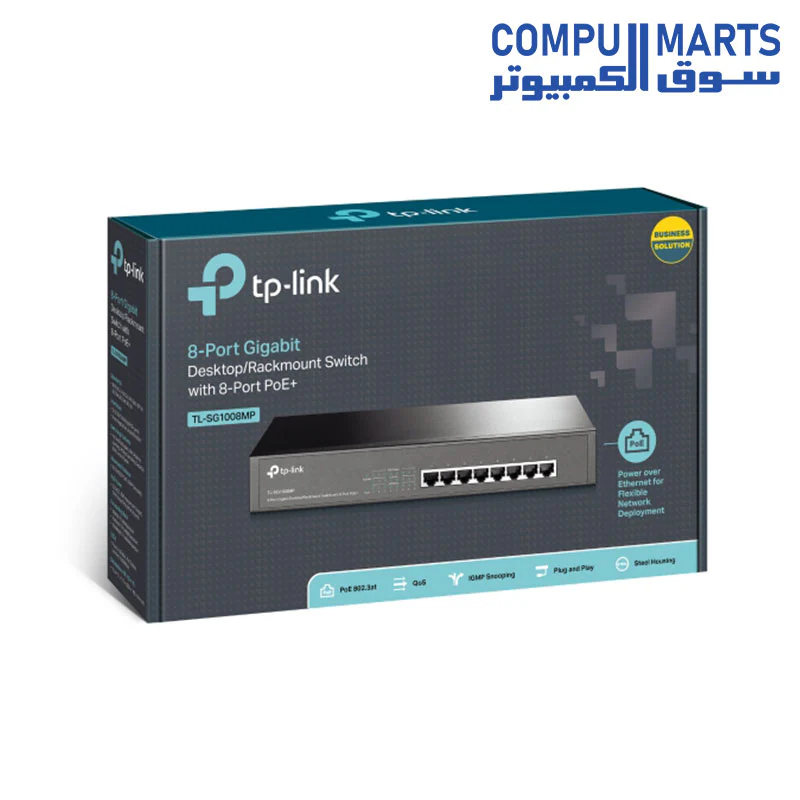 TP-Link TL-SG1008MP 8-Port Gigabit Desktop/Rackmount Switch with 8 PoE+ Ports - Image 4