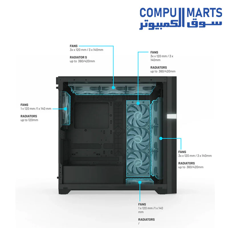 valkyrie VK-02 Mid Tower ATX PC Case with LCD Screen - Image 2