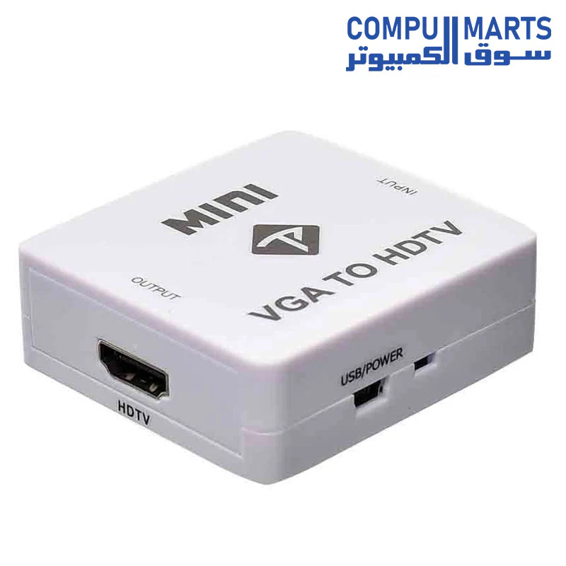 VGA to HDTV Adapter with Micro Cable and AUX Audi Cable, 20 cm - White - Image 2