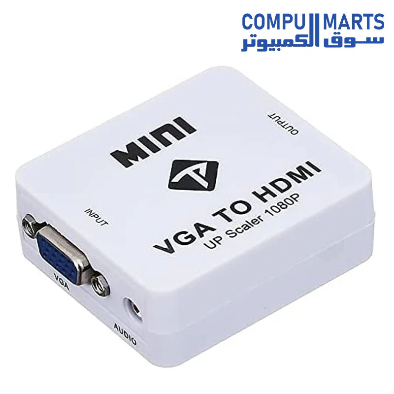 VGA to HDTV Adapter with Micro Cable and AUX Audi Cable, 20 cm - White - Image 3
