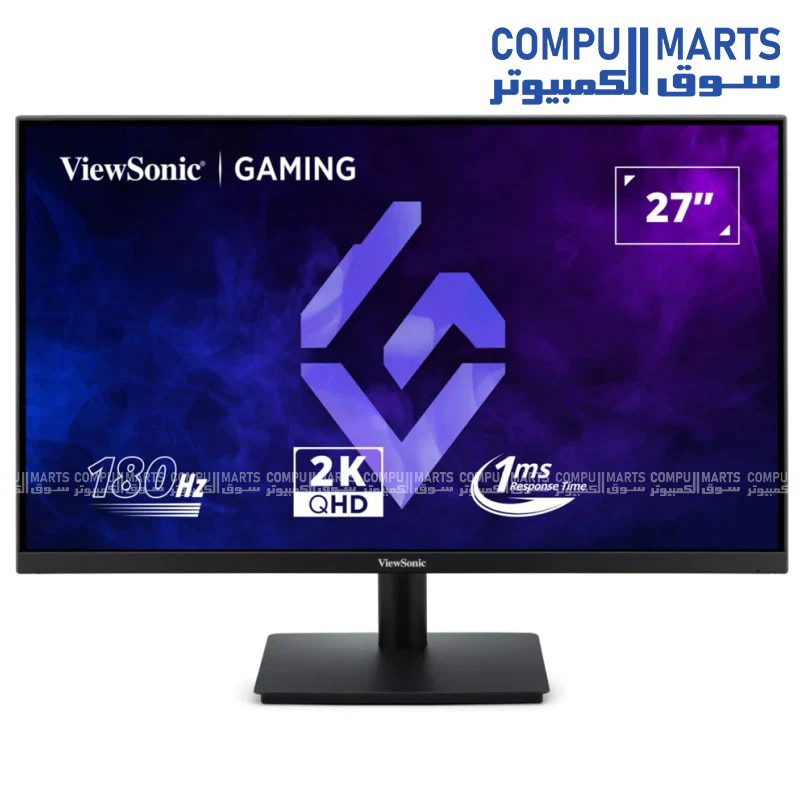 ViewSonic VX27G1-2K 27" QHD Gaming Monitor – 180Hz, 1ms, IPS, HDR10, G-Sync Compatible, HDMI, DisplayPort, Eye-Care - Image 2