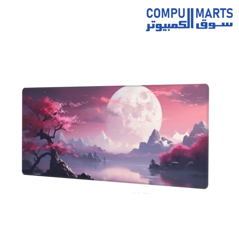 Watercolor Japanese Large Gaming Mouse Pad,Japanese Mouse Pad 31.5 x 11.8 in Mat Desk Pad,Large Desk Mat,Extended Keyboard Mousepad - Image 2