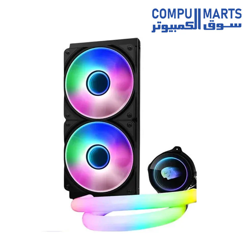 WJ Coolman Neon Mirror AIo Liquid Cooler  240MM  GAMING  RGB Cooler - Image 2