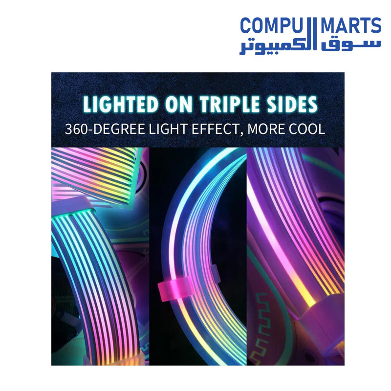 WJ Coolman Strimer 6+2 Pin Extension Cable with RGB LED Controller FOR GPU - Image 3
