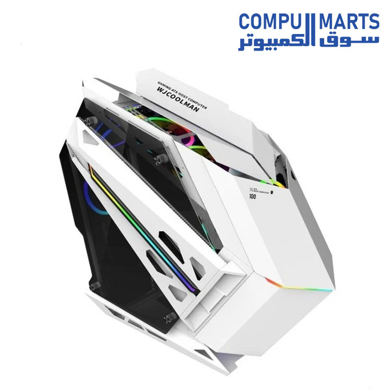 WJCoolMan Soul Battleship ATX Computer Case, SPCC + Tempered Glass Materials, 7x Diamond Fans, 1.0mm SPCC Plate, Dual USB3.0 Interface, Up to 7x Fans - Image 2