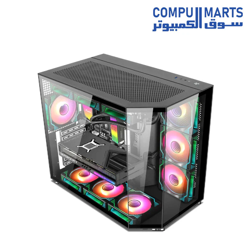 Xander Crystal 7 ARGB Fan Mid Tower  Gaming Case + PSU 850W 80 Plus Bronze - Image 3