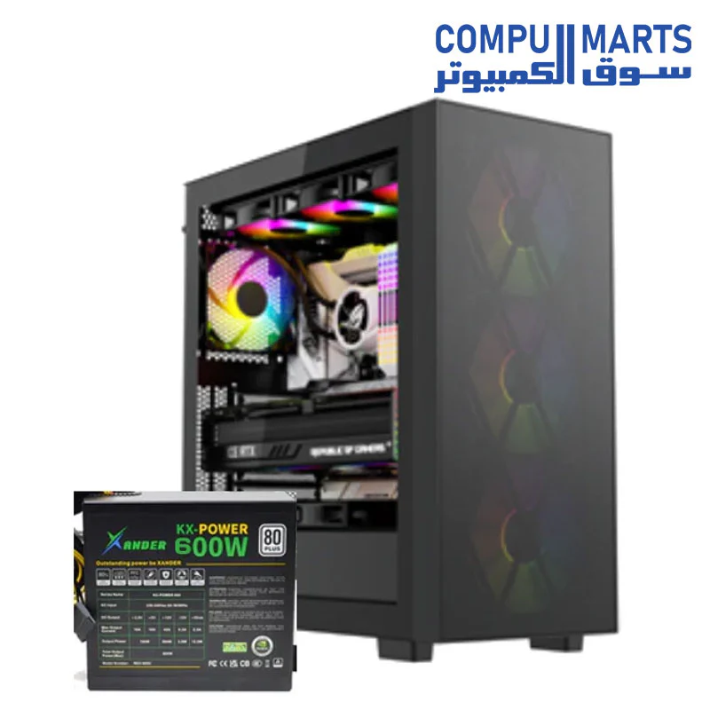 Xander Hulk 4 ARGB Fans Mesh Mid Tower Gaming Case - Image 2