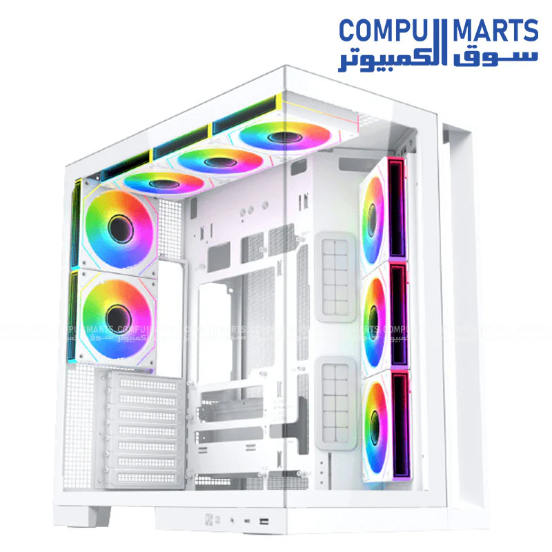 Xigmatek Aqua 7 E-ATX Gaming Case | USB-C | 360mm Liquid Cooling Support | Up to 410mm GPU Clearance | Steel Mid-Tower PC Case - Image 3