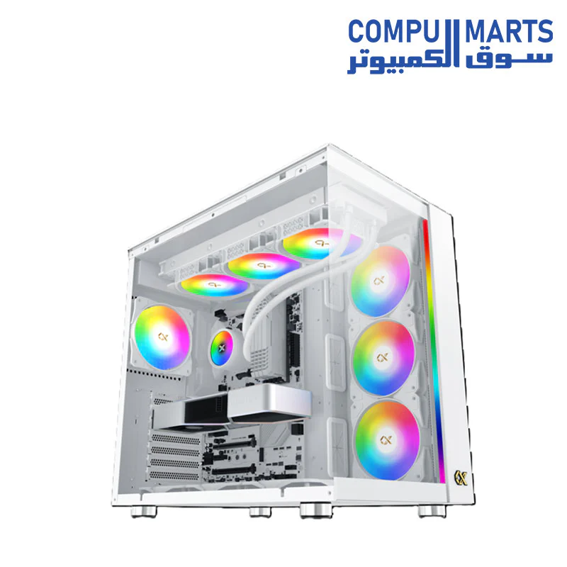 XIGMATEK AQUA Ultra Air With 7 ARGB Fans — EATX,U3x2+U2x2+Type C,Mesh Top,Front & Left TG,ARGB Strip,7PCS Z20A&Galaxy II Fan Control Kit - Image 6