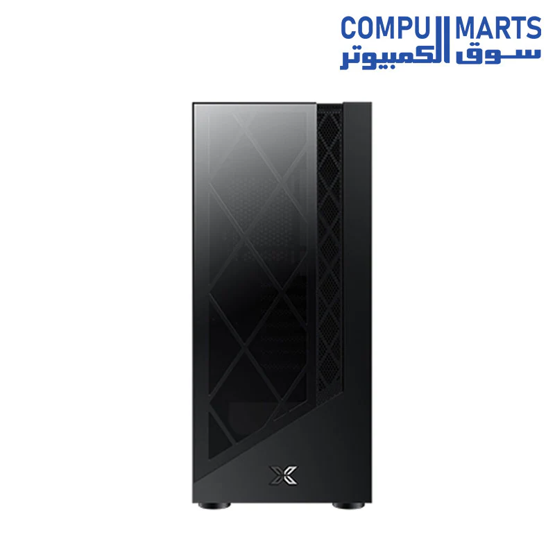 XIGMATEK DUKE ATX CASE - Black  USB3.0x1 & 2.0x2, Meshed & TG Front panel, Left TG, Front 4PCS X24F Fan - Image 4