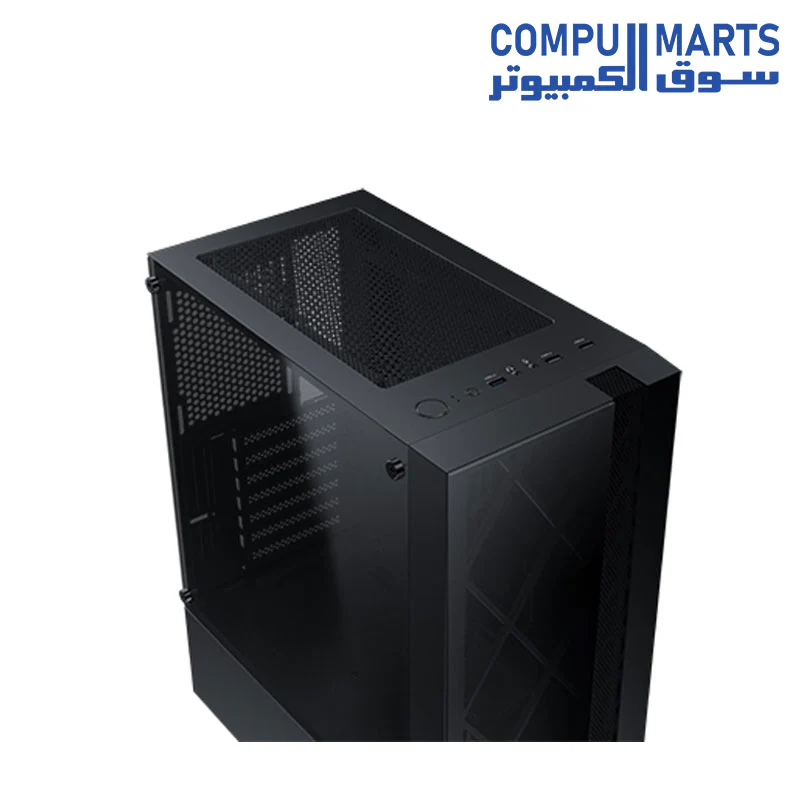 XIGMATEK DUKE ATX CASE - Black  USB3.0x1 & 2.0x2, Meshed & TG Front panel, Left TG, Front 4PCS X24F Fan - Image 7