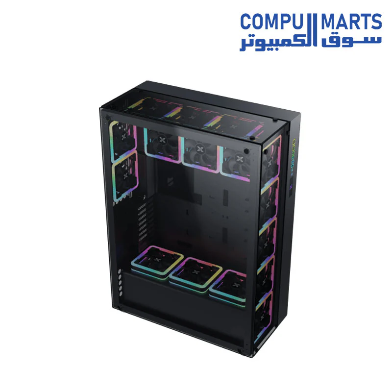 Xigmatek ELYSIUM II EATX Full Tower Case, 4x Tempered Glass, 23x Fan Supports, 9x Std Expansion Slots, 16x Drive Bays, Motherboard Supports Upto SSI EEB/CEB & E-ATX, PSU Supports Upto 240MM, Black - Image 2