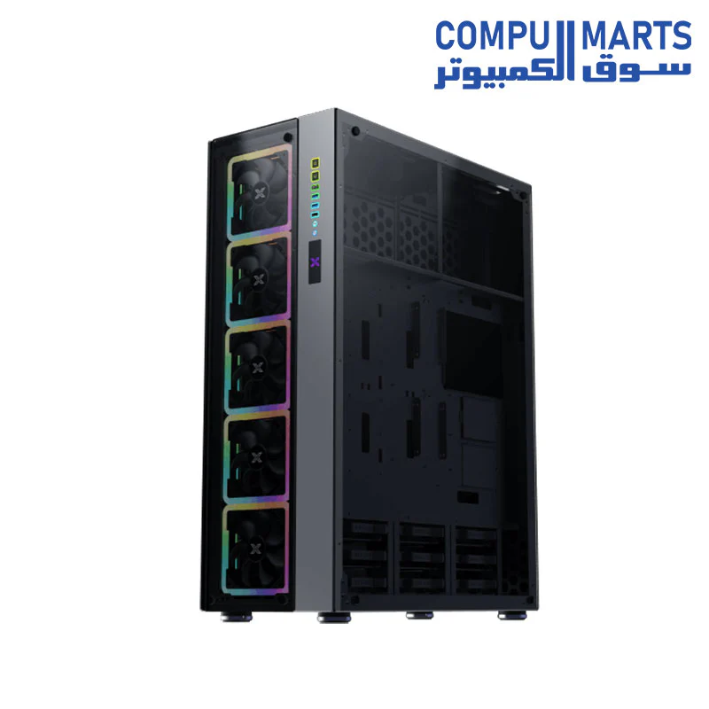 Xigmatek ELYSIUM II EATX Full Tower Case, 4x Tempered Glass, 23x Fan Supports, 9x Std Expansion Slots, 16x Drive Bays, Motherboard Supports Upto SSI EEB/CEB & E-ATX, PSU Supports Upto 240MM, Black - Image 3