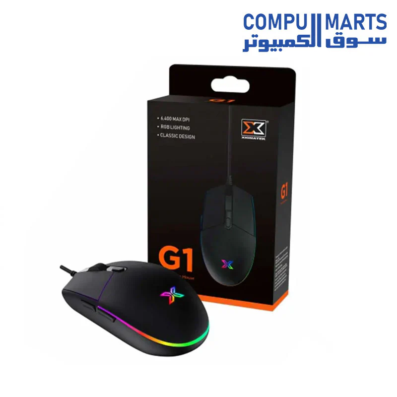 Xigmatek G1 Lighting Wired RGB Gaming Mouse 6400Dpi - Image 4