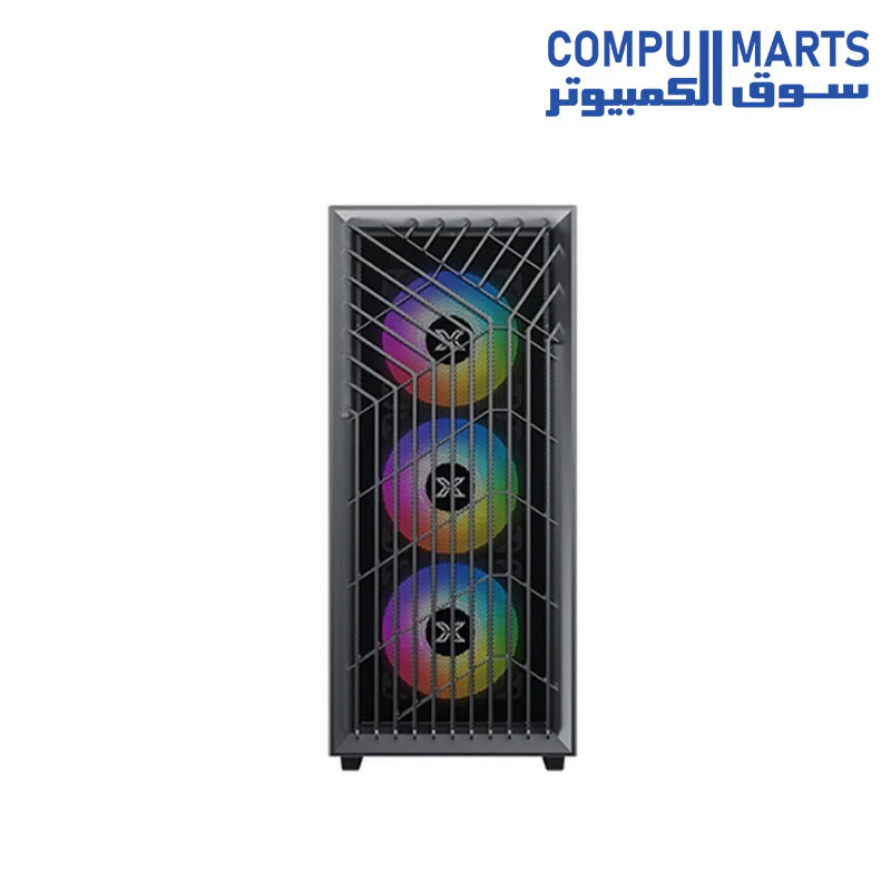 Xigmatek LUX G Shadow Left Side Tempered Glass Panel Mid Tower Case with 4 Fans ARGB- Black - Image 2