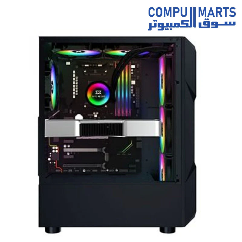 XIGMATEK MOON KNIGHT 4 FAN ARGB H-POWER 500W MID TOWER CASE - Image 7
