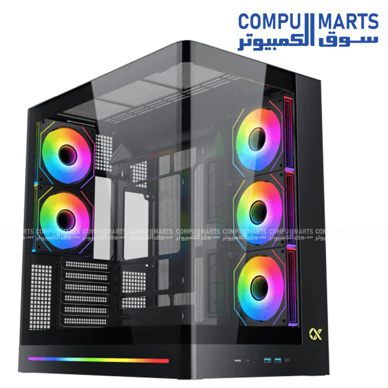 Xigmatek Pano II Air Mid Tower Gaming Case – E-ATX – Vertical GPU – High Airflow - Image 2