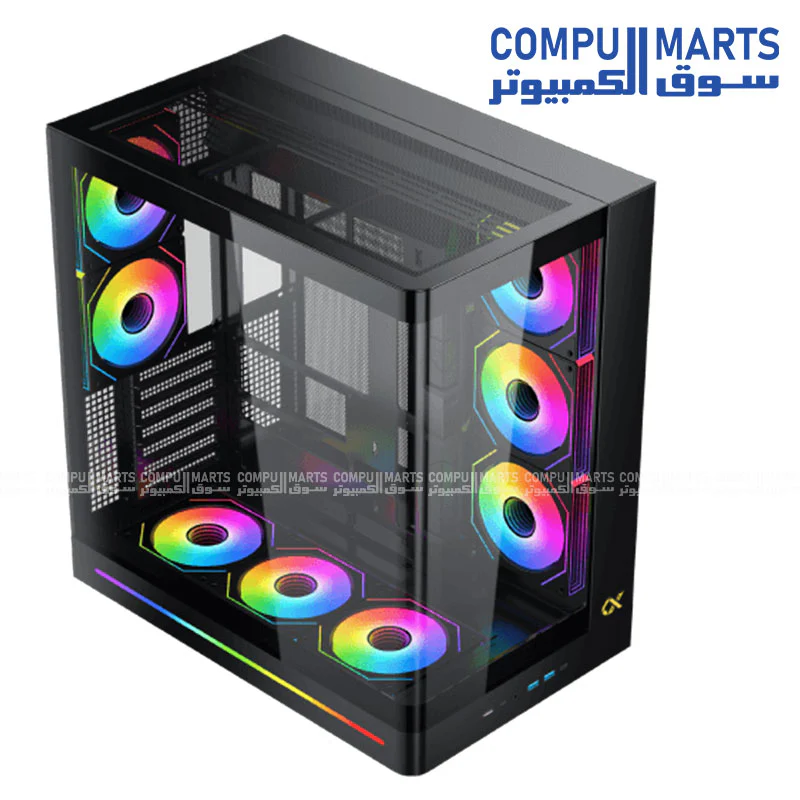 Xigmatek Pano II Air Mid Tower Gaming Case – E-ATX – Vertical GPU – High Airflow - Image 4